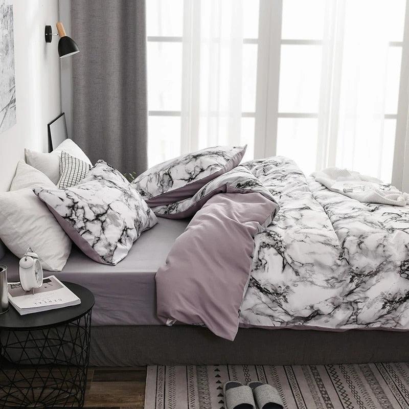 Jogo de Cama Marble Dreams - Edredom + Fronhas /  Deixe seu quarto parecer com um palácio com o jogo de cama Marble Dreams